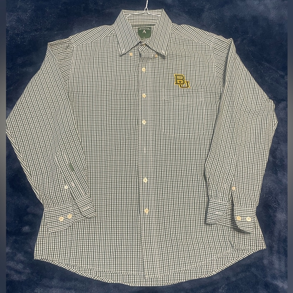 Baylor Bears Button Down - Green Plaid - Mens Large